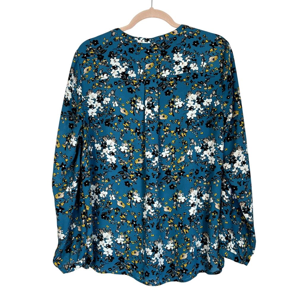 Floral Teal Women's Top - Picture 3 of 8